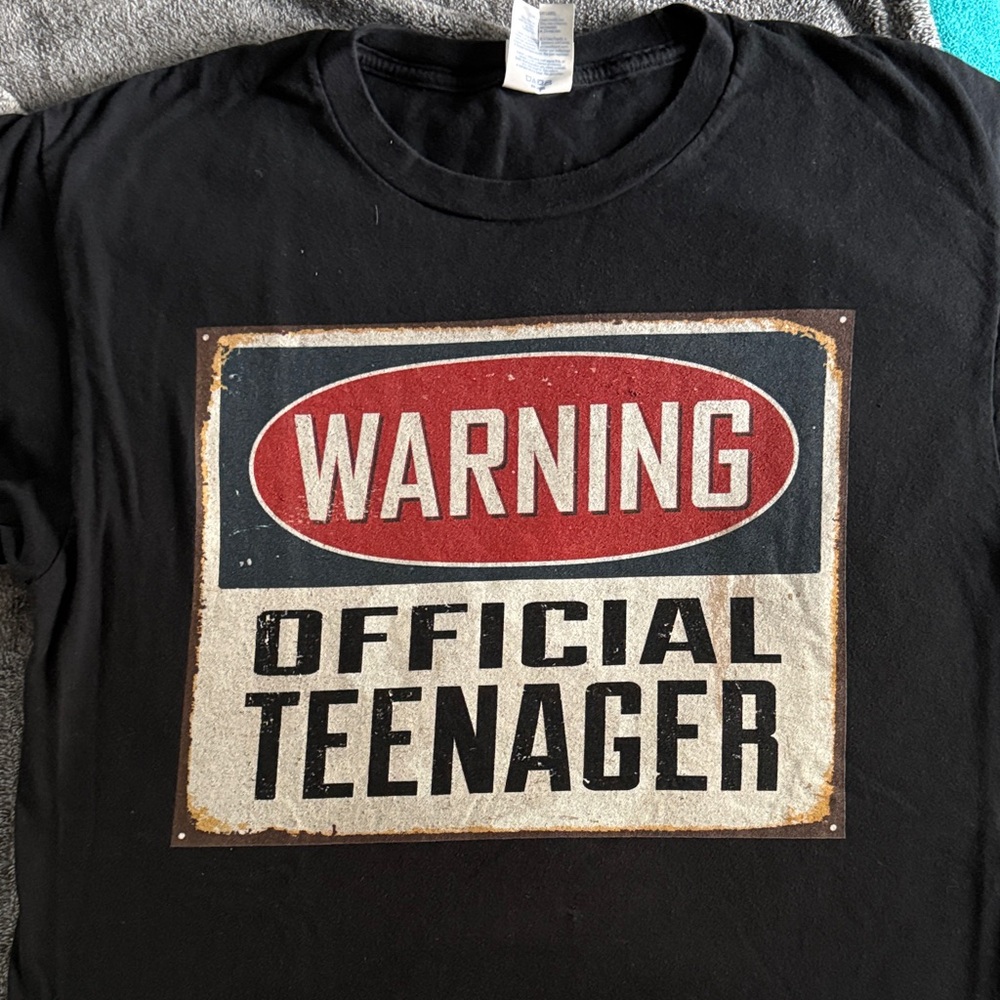 Black Warning Official Teenager Kids T-Shirt